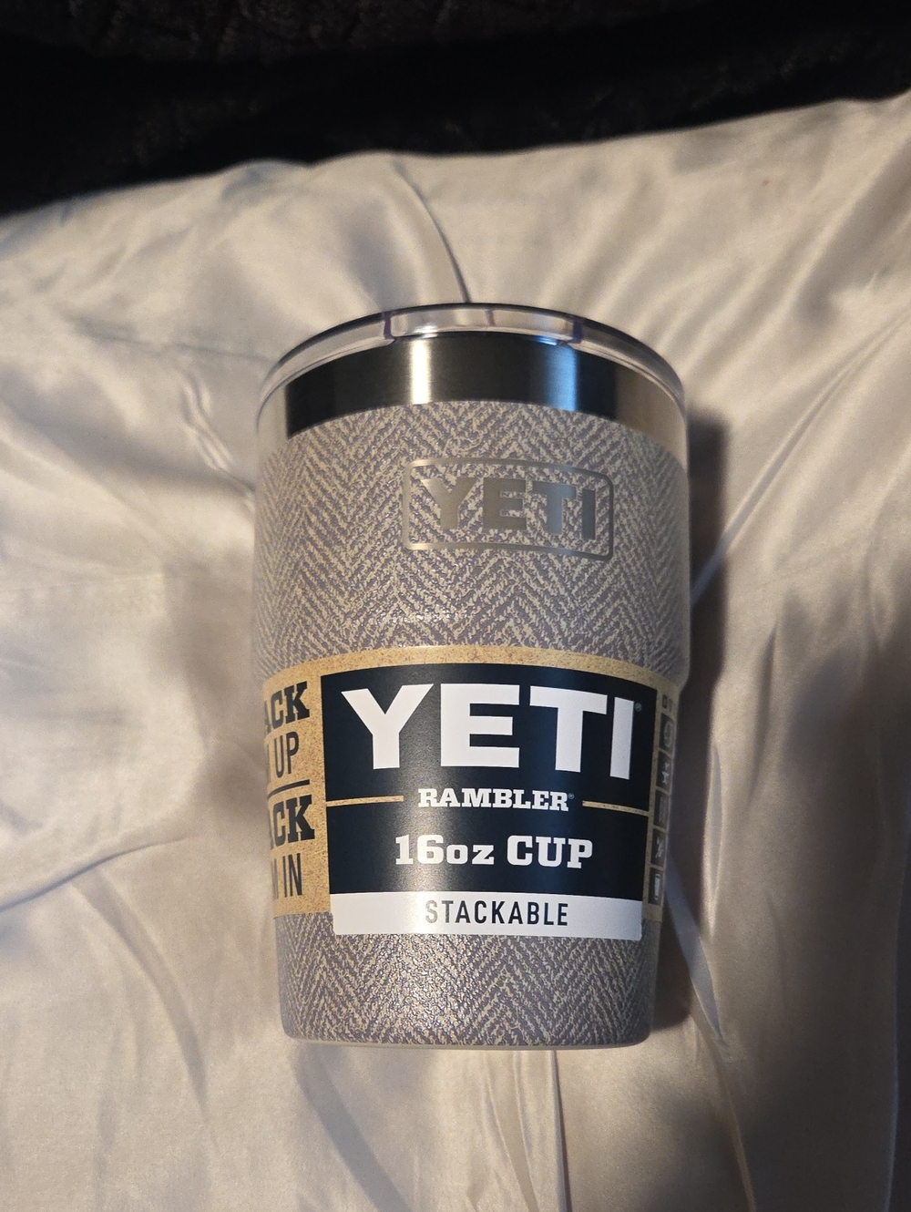 Yeti 16oz Rambler Cup in Herringbone Light Gray